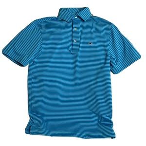 Vineyard Vines Blue Striped Performance Activewear S/S Polo Shirt Mens XS